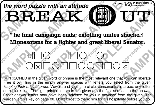 National Breakout,™ 10/28/02