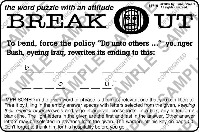 National Breakout,™ 11/18/02