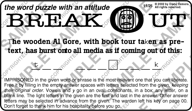 National Breakout,™ 11/25/02