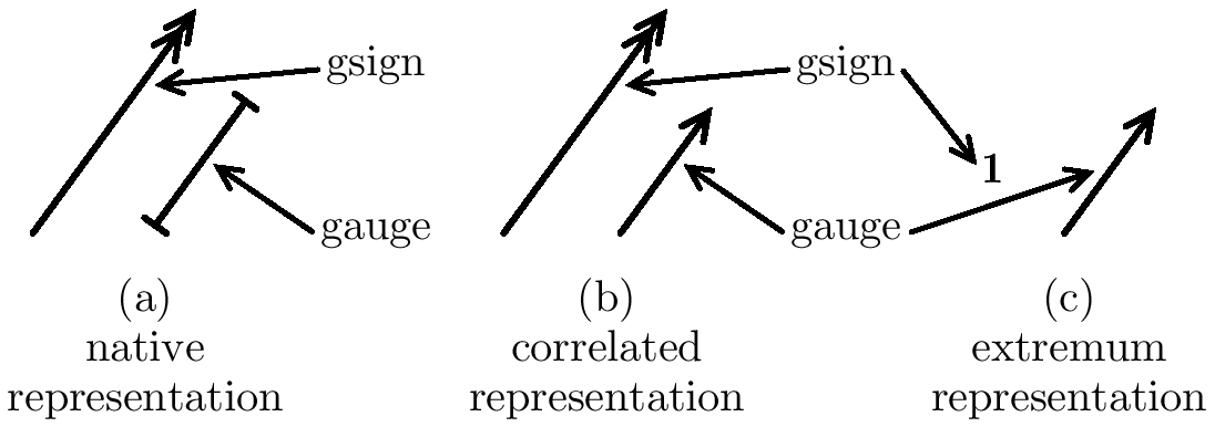 The Geometric Pictures of an Even Vector in the Native, Correlated, and Extremum Representations